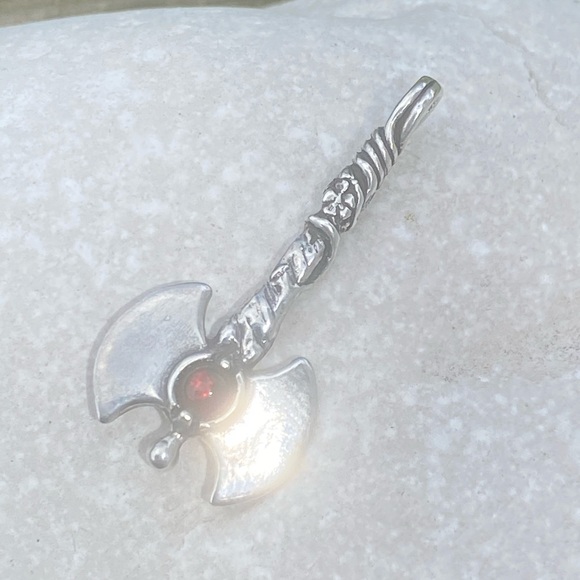 Labyris Goddess Pendant .925 Sterling Silver w/ genuine Carnelian Made in USA - Picture 11 of 11